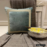 Velvet Pearlshine - Teal Velvet Throw Cushion Cover