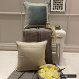 Linen Pearlshine - Beige Linen Throw Cushion Cover