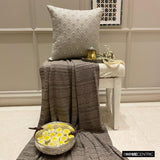 Jeweled Lucia - Silver & Grey Jacquard Throw Cushion Cover