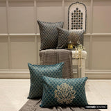 Malika Charcoal - Charcoal Velvet Lumbar Cushion Cover