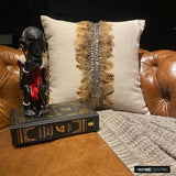 Exotic Feathers - Beige Linen Throw Cushion Cover