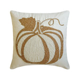 Bejeweled Pumpkin - Gold Linen Modern Pumpkin Decorative Throw Cushion Cover