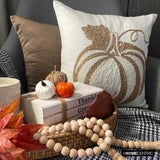 Bejeweled Pumpkin - Gold Linen Modern Pumpkin Decorative Throw Cushion Cover