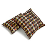 Orange Shapes - Orange Velvet Decorative Throw Cushion Cover