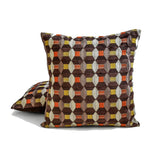 Orange Shapes - Orange Velvet Decorative Throw Cushion Cover