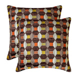 Orange Shapes - Orange Velvet Decorative Throw Cushion Cover