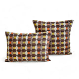 Orange Rhythms - Orange Velvet Decorative Lumbar  Cushion Cover