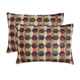 Orange Rhythms - Orange Velvet Decorative Lumbar  Cushion Cover
