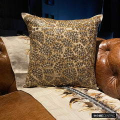 Leopard Spots - Beige Art Silk Throw Pillow Cover
