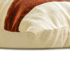 Swathe Orange - Orange Velvet & Linen Lumbar Cushion Cover