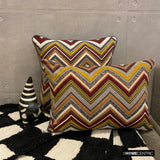 Amber Chevron - Burgundy Velvet Decorative Throw Cushion Cover