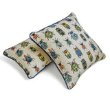 Creepy Crawlers - Blue Linen Spookys Decorative Throw Cushion Cover