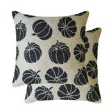 Noir Pumpkin - Black Jacquard Decorative  Throw Cushion Cover