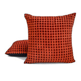 Eerie Glow - Orange Velvet Decorative Throw Cushion Cover