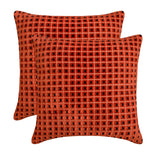 Eerie Glow - Orange Velvet Decorative Throw Cushion Cover