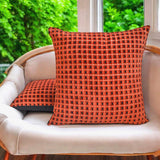 Eerie Glow - Orange Velvet Decorative Throw Cushion Cover
