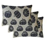 Pumpkin Eclipse - Black Jacquard Decorative Lumbar  Cushion Cover