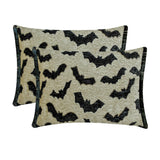 Gothic Bats - Black Jacquard Decorative Lumbar  Cushion Cover