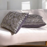 Silvery Lavender - Lavender Jacquard Decorative Lumbar  Cushion Cover