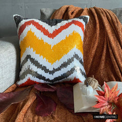 Fiery Mountain - Orange Art Silk Decorative Euro Sham