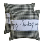 Thanksgiving - Black Jacquard Happy Thanksgiving Throw Cushion Cover