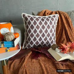 Cozy Critters - Brown Jacquard Autumn Throw Cushion Cover