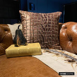 Safari Track - Brown Velvet Throw Cushion Cover