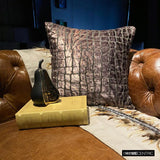 Safari Mirage - Brown Velvet Throw Cushion Cover