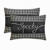 Spooky Vibes - Black & White Cotton Decorative Lumbar Cushion Cover