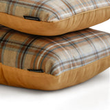 Plaidscape Beige - Beige Velvet Checkered Winter Plaid  Throw Cushion Cover