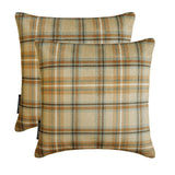 Plaidscape Beige - Beige Velvet Checkered Winter Plaid  Throw Cushion Cover