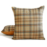 Plaidscape Beige - Beige Velvet Checkered Winter Plaid  Throw Cushion Cover