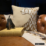 Leopard Purr - Natural Beige Linen Throw Pillow Cover