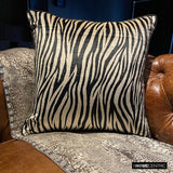 Zebra Crossing - Black N White Velvet Throw Cushion Cover