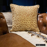 Roar - Beige Velvet Throw Cushion Cover