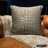 Animal Shimmer - Blue Jacquard Throw Cushion Cover