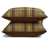 Plaidscape Olive - Green Velvet Winter Plaid  Throw Cushion Cover