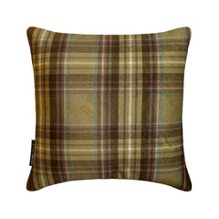 Plaidscape Olive - Green Velvet Winter Plaid  Throw Cushion Cover