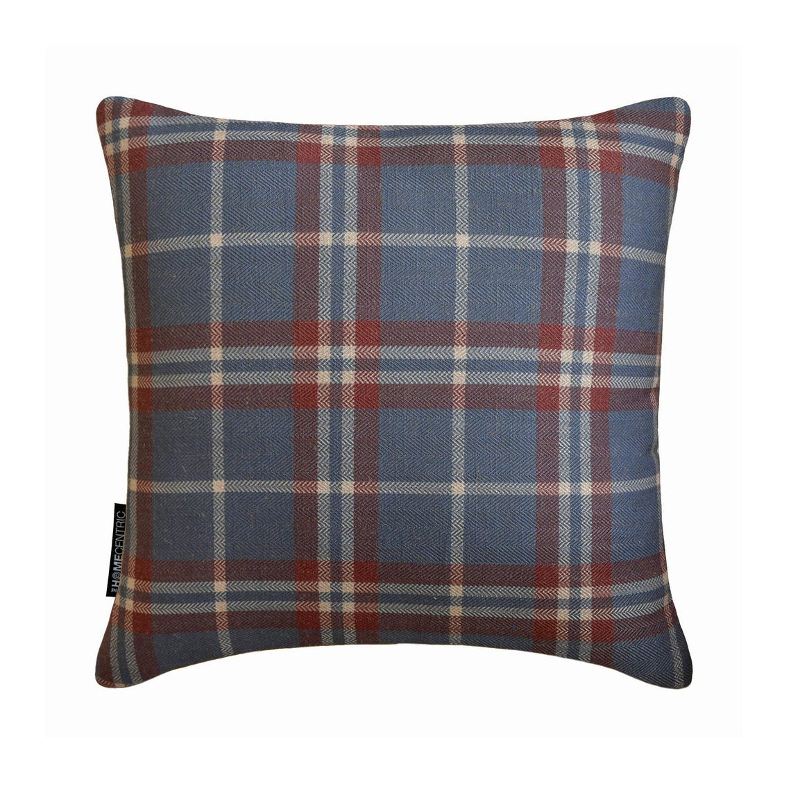 Plaidscape Blue - Blue Velvet Winter Plaid  Throw Cushion Cover