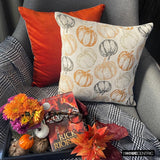 Spiced Pumpkin - Orange Woven Jacquard Pumpkin Throw Cushion Cover