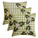 Mistle Bliss - Green Cotton Decorative  Throw Cushion Cover