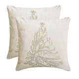 Crystal Pine - White Velvet Decorative  Throw Cushion Cover