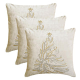 Crystal Pine - White Velvet Decorative  Throw Cushion Cover