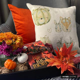 Pumpkin Fox - Green Woven Jacquard Home decor Throw Cushion Cover