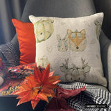 Pumpkin Fox - Green Woven Jacquard Home decor Throw Cushion Cover