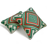Moorish Noel - Red & Green Jacquard Decorative Throw Cushion Cover