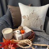 Pearl Kissed Pumpkin - White Linen Modern Decorative Throw Cushion Cover