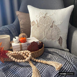 Pearl Kissed Pumpkin - White Linen Modern Decorative Throw Cushion Cover