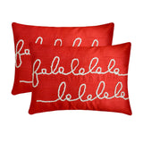 Falala - Red Silk Decorative Lumbar Cushion Cover