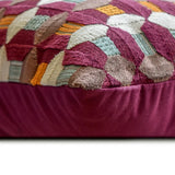 Burgundy Shapes - Burgubdy Velvet Decorative Throw Cushion Cover